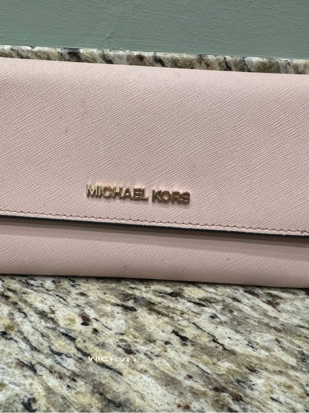 Michael Kors Light Pink Saffiano Crossbody Bag with Matching Wallet